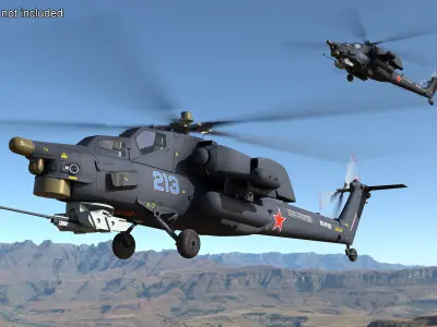  Mi-28 Havoc Russian Attack Helicopter Rigged for Maya 