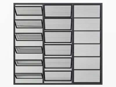 Aluminium window 14 3D model
