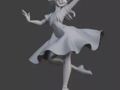 Stage Dancer Archetype 3D Figurine 3D model