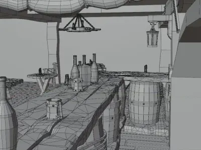 Medieval Tavern Low-poly 3D model