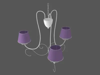 Floral chandelier lamp Low-poly 3D model