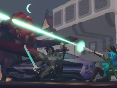 Acheron Snallygaster Nude Low-poly 3D model