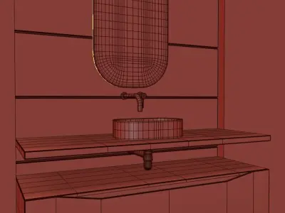 bathroom furniture set 51 3D model