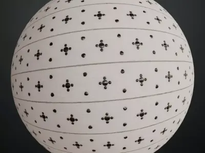 White Painted Wood Planks with Iron Studs PBR Texture