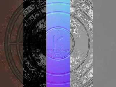 Russian sewer lid - 2 Low-poly 3D model