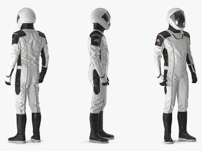 Futuristic Space Suit Rigged for Cinema 4D 3D model