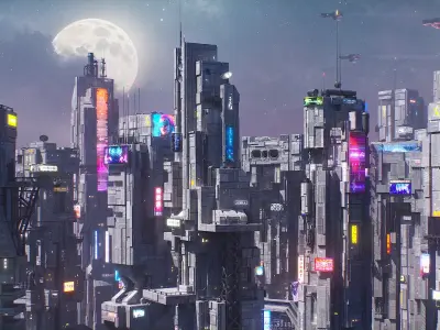 Scifi Building Cyberpunk Futuristic Building Vol 3 Low-poly 3D model