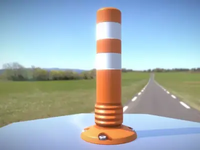 Traffic Delineator Flexipoller 450mm low-poly Low-poly 3D model