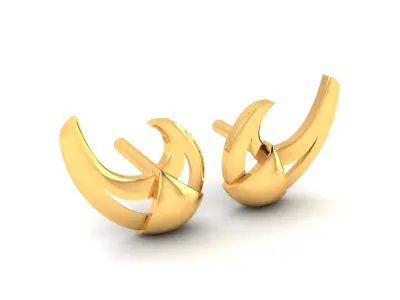 Earrings-126 gold plated door knob 3D print model