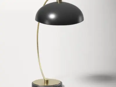 Moshe  White Brass Desk Lamp 3D model