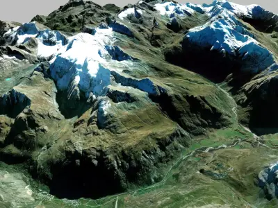  Mountain landscape Albaron Alps Savoie France 3D model