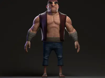 Street Fighter stylized Low-poly 3D model