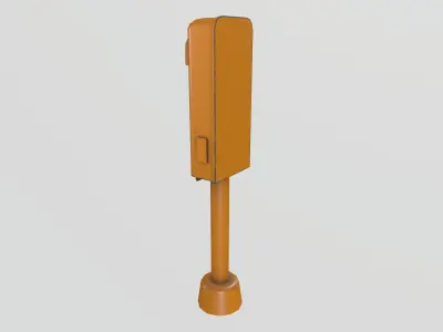 SOS Phone Box Low-poly 3D model
