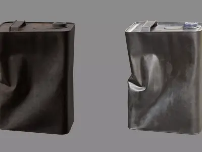 Crushed Paint Can Rectangular 02 3D model