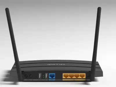 TP-Link n600 Wi-Fi router lowpoly Low-poly 3D model