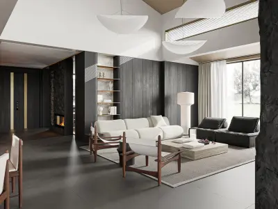 villa 3D model for Corona render  3D model