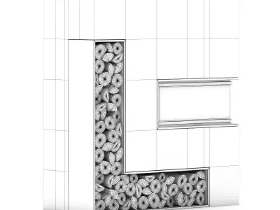 Large Wall Fireplace 3D model