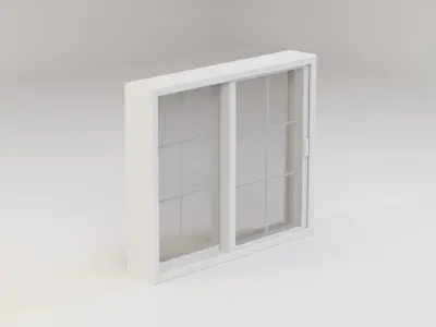 Sliding Glass Window 2 Low-poly 3D model