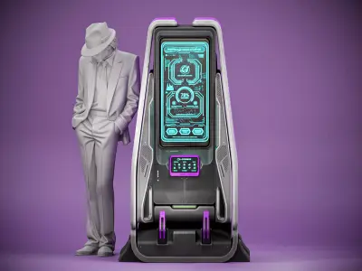 Sci-fi Console X5 PBR Low-poly 3D model