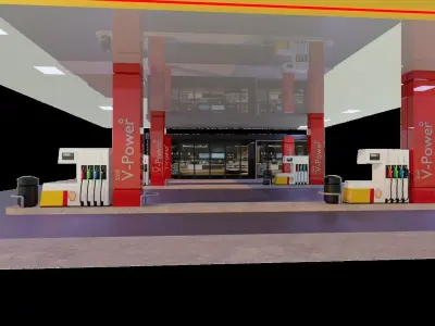 Shell Gas Station 3D model