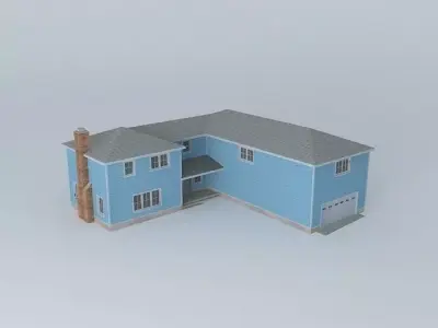 Blue House Free 3D model