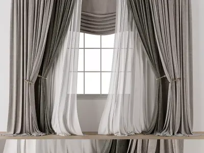 Curtain modern 9 3D model