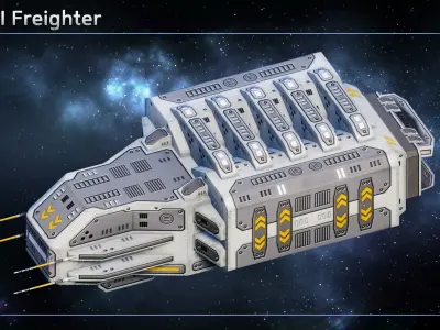 Spaceship Freighters Low-poly 3D model