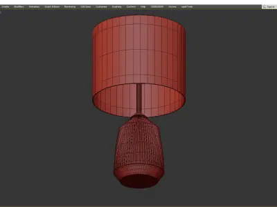 Bridget Ceramic Linen Shade Table Lamp Low-poly 3D model