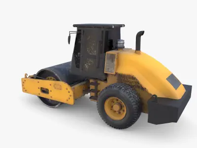 Road roller V3 Low-poly 3D model