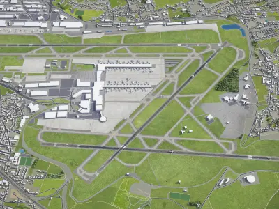 Brussels - Airport - BRU Low-poly 3D model