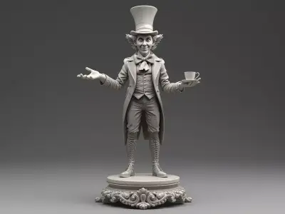 Mad Hatter Figurine STL Commercial License 3D print model