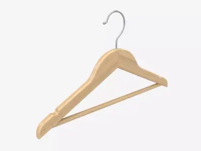 Hanger For Clothes Wooden 02 Light 3D model