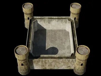 Castle 3D model PBR materials 4K Low-poly 3D model