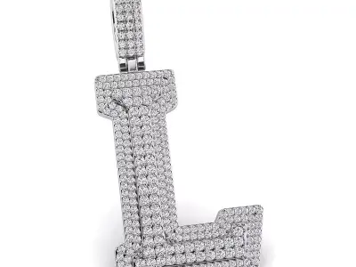 Alphabet Latter L Diamond Pendent 3D print model