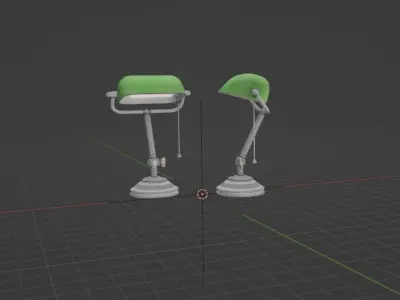 Realistic Vintage Desk Lamp 3D model