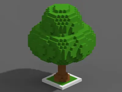 Tree Voxel - 6 Low-poly 3D model