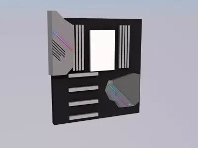 Motherboard door Low-poly 3D model