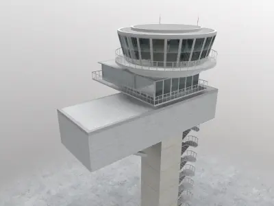 EDDF Lufthansa Tower Low-poly 3D model