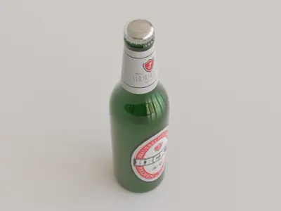 Beer Bottle Low-poly 3D model
