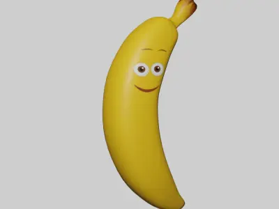 Hand Painted Banana Character Free 3D model