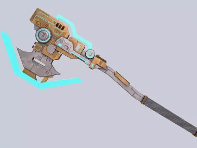 Sci fi elite axe Low-poly 3D model
