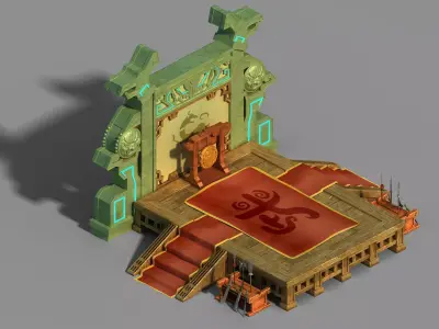 Game Gang Building - Martial Arts station 01 3D model