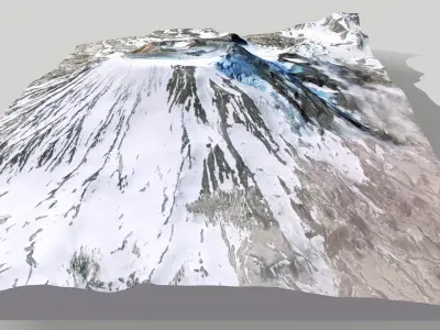 Mountain landscape Stratovolcano Griggs Alaska United States 3D model