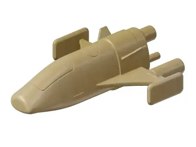 Wooden Space Ship Toy 3D model