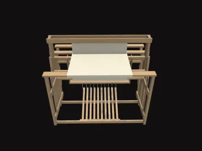 Medieval Floor Loom Trap Low-poly 3D model