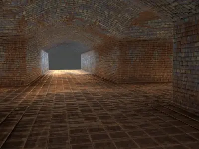 dark tunnel Low-poly 3D model