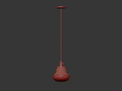 Brass Art Deco Pendant Light 3D model