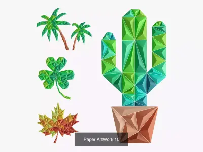 Paper artwork collection 2 3D Model Pack