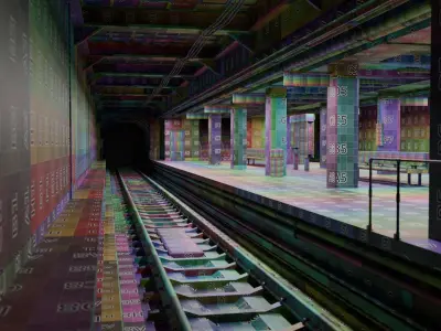 NYC Style Subway Platform Low-poly 3D model