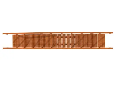 Small Wooden Pedestrian Bridge Low-poly 3D model